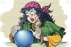 Illustration of fortune teller.